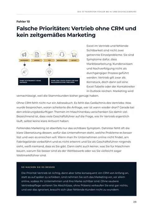 Ein Kapitel mit Schaubild: Vertrieb ohne CRM
