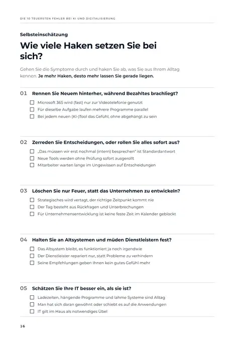 Die Selbsteinschätzung zum Ausfüllen